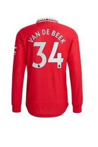 Manchester United Donny van de Beek #34 Voetbaltruitje Thuis tenue 2022-23 Lange Mouw